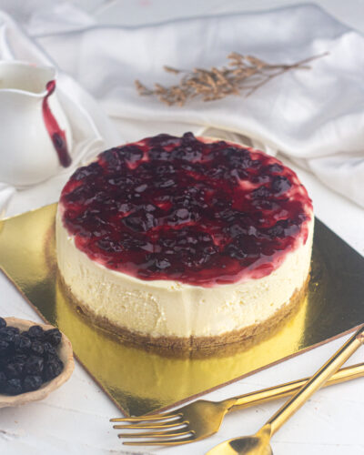 baked Blueberry New York cheesecake