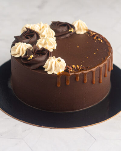 Salted caramel belgian chocolate cake